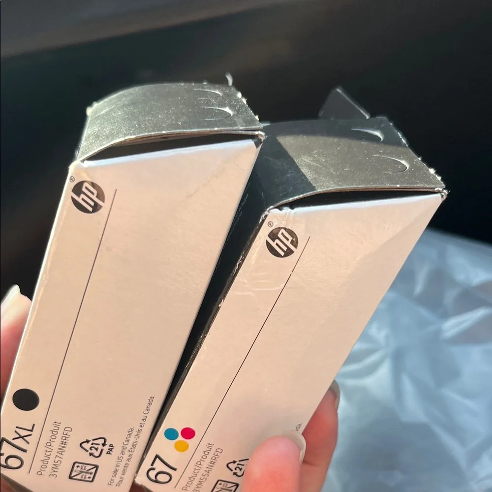 HP PRINTER INK 67 XL black and color combo